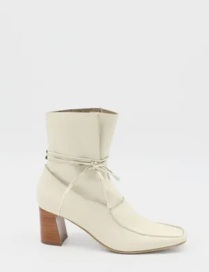 Awakening ankle boots in off white leather laces womens shoes