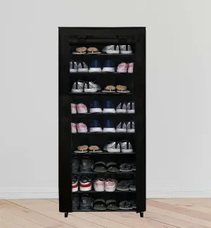 PHILOSHOP Smart Buy Home Utility Portable Space Saving 9 Layer Metal Shoe Rack for Home Organizer Stand Black