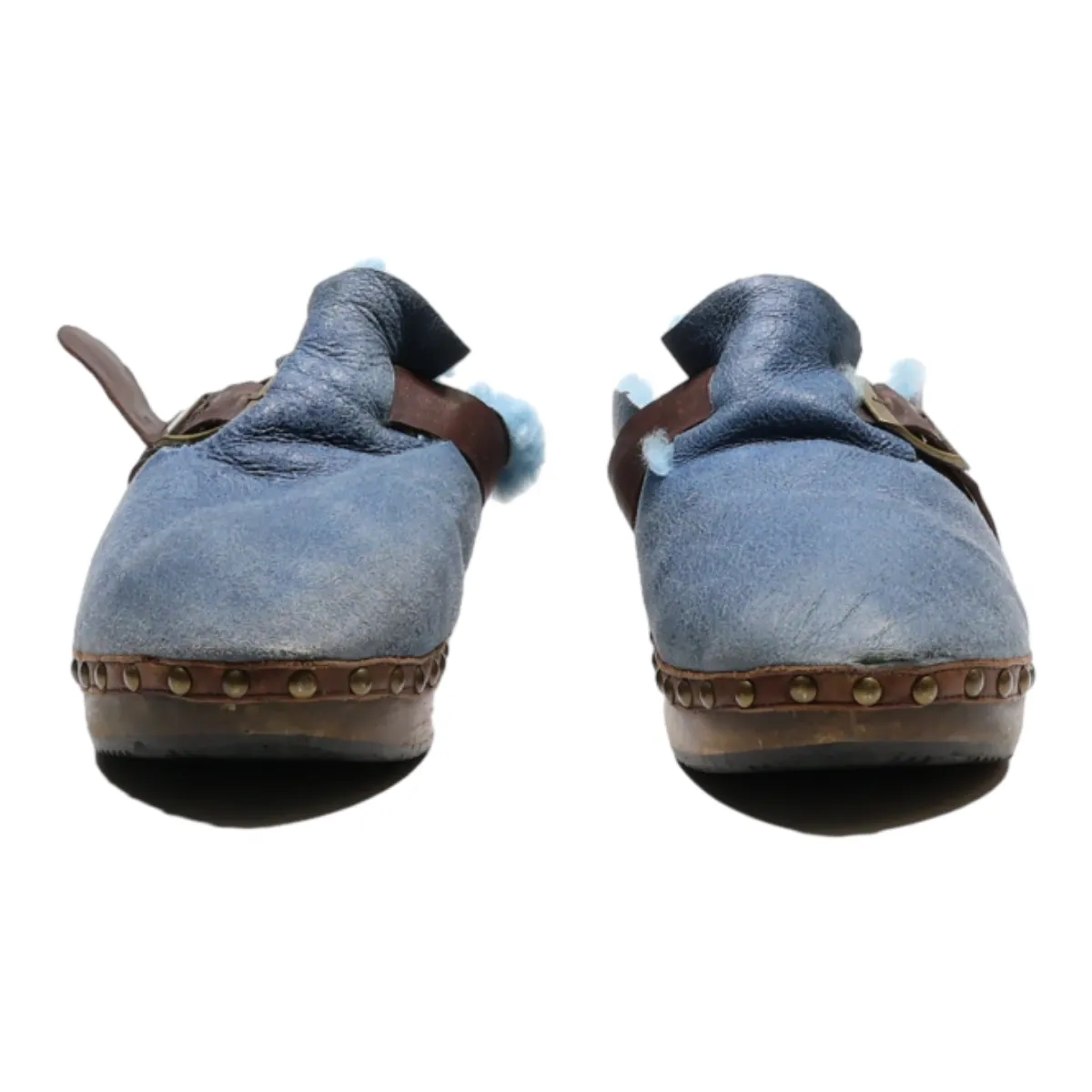 100% Clog Shoes Blue Synthetic Womens UK 6