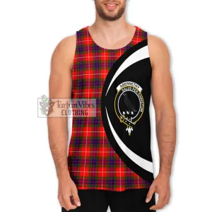 Abernethy Tartan Men's Tank Top with Family Crest Circle Style