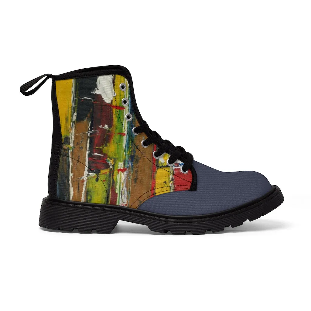 Abstract Art Men's Canvas Boots