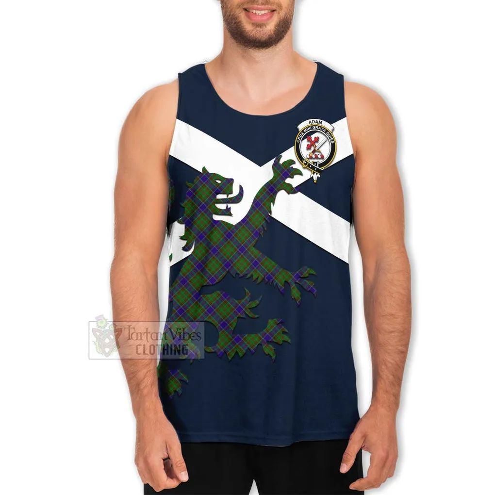 Adam Tartan Lion Rampant Men's Tank Top  Proudly Display Your Heritage with Alba Gu Brath and Clan Name