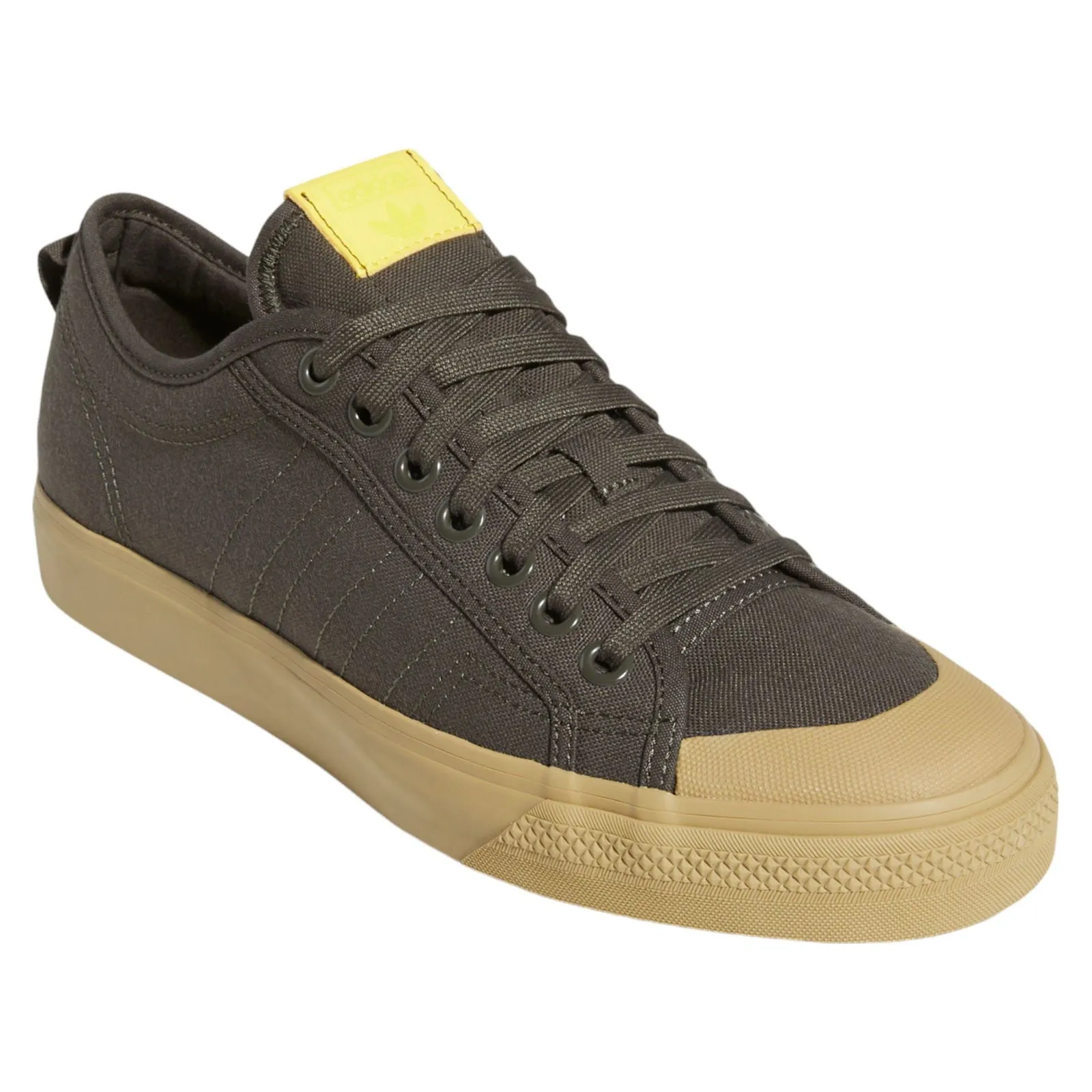 adidas Originals Nizza Skateboarding Shoes - Shadow Olive / Impact Yellow