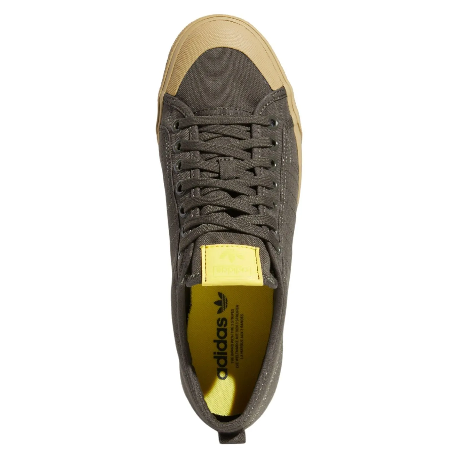 adidas Originals Nizza Skateboarding Shoes - Shadow Olive / Impact Yellow