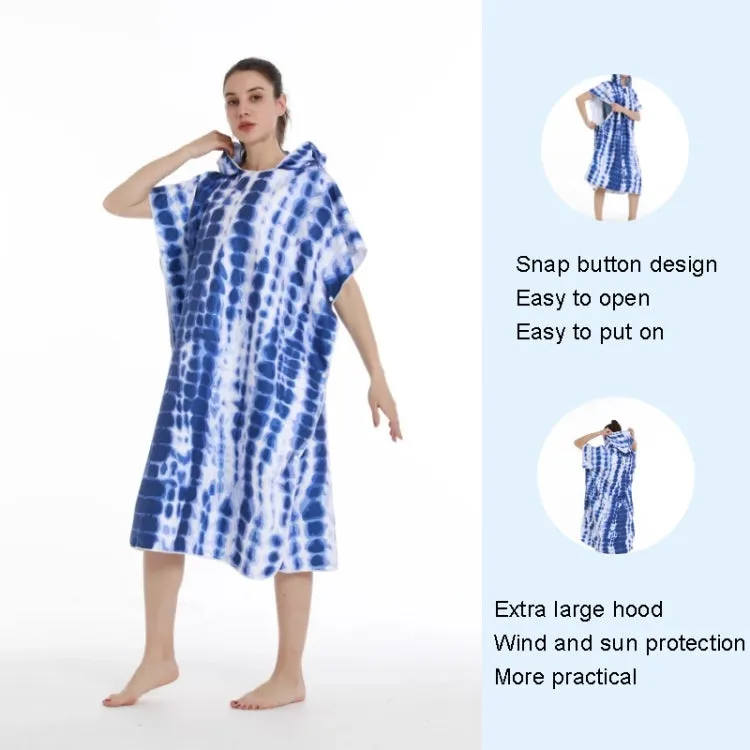 Adult Hooded Bath Towel Fine Fiber Beach Quick Dry Bathrobe, Size: 110x75cm(Tropical Leaf)