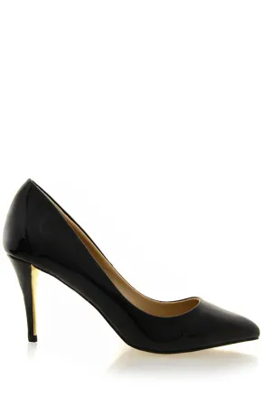 AGNES Black Patent Court Pumps