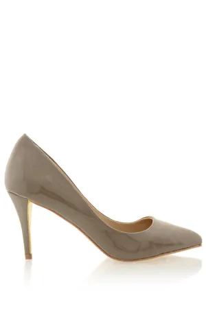 AGNES Taupe Patent Court Pumps