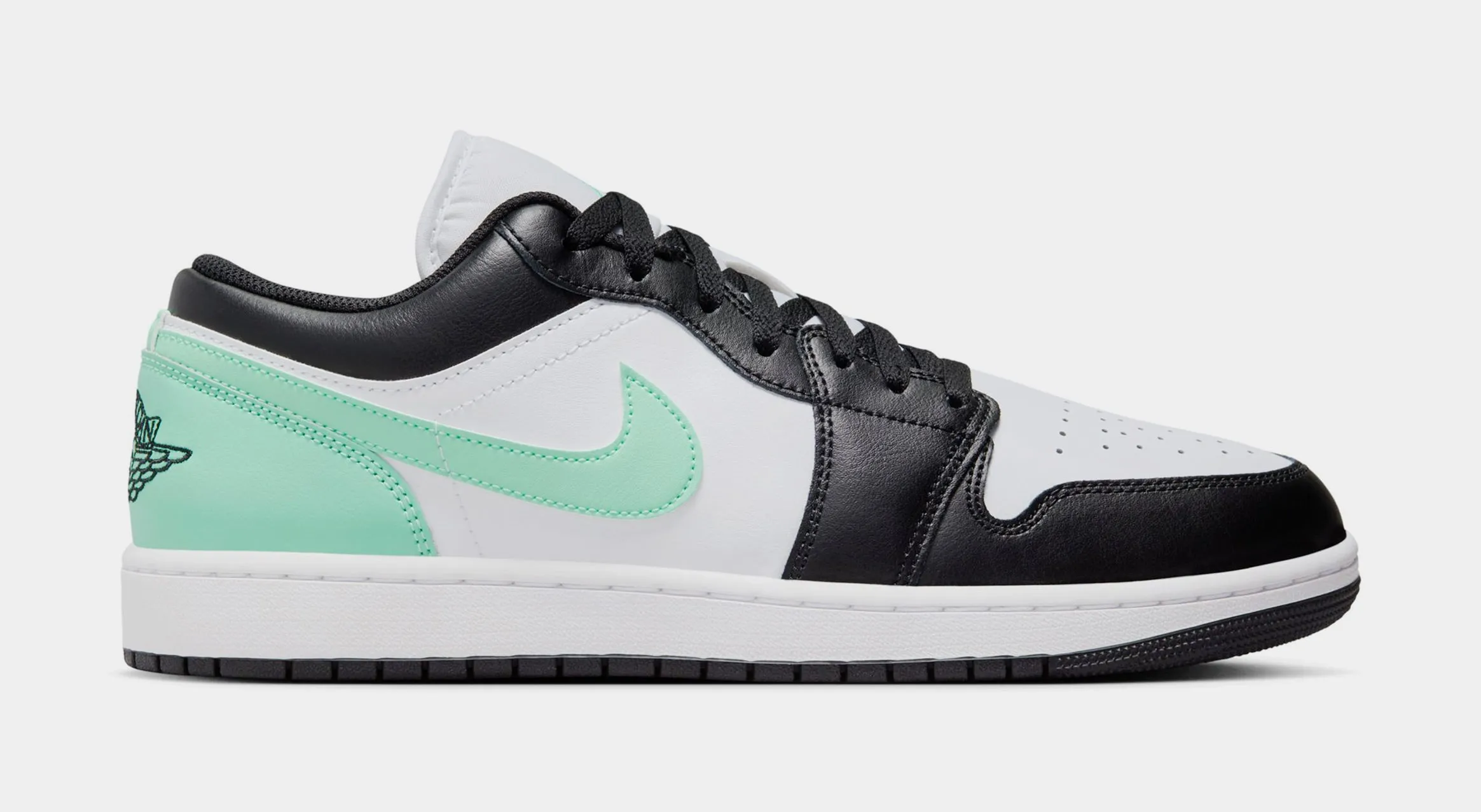 Air Jordan 1 Low Mens Lifestyle Shoes (White/Black/Green Glow)