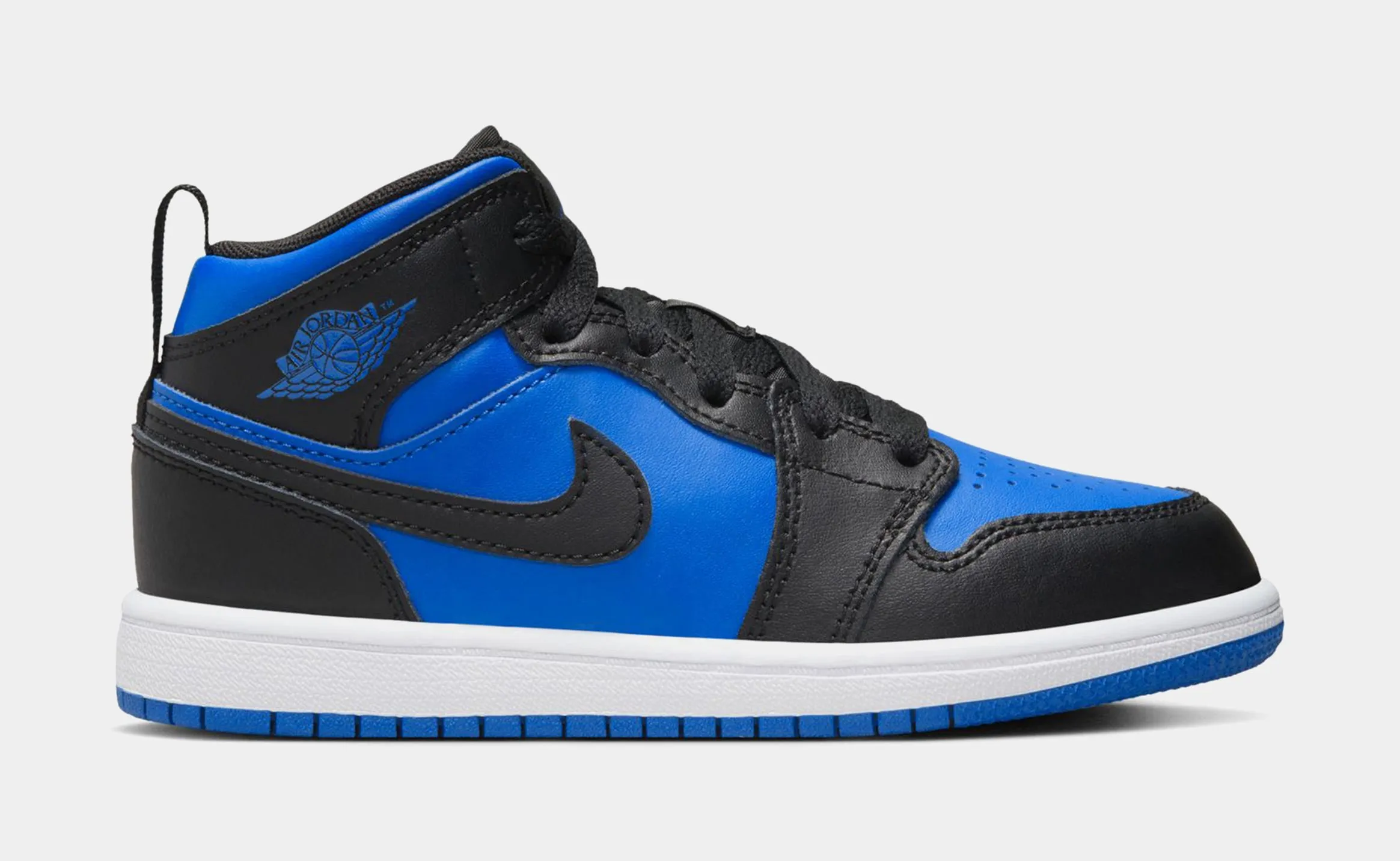 Air Jordan 1 Mid Preschool Lifestyle Shoes (Black/White/Royal Blue)