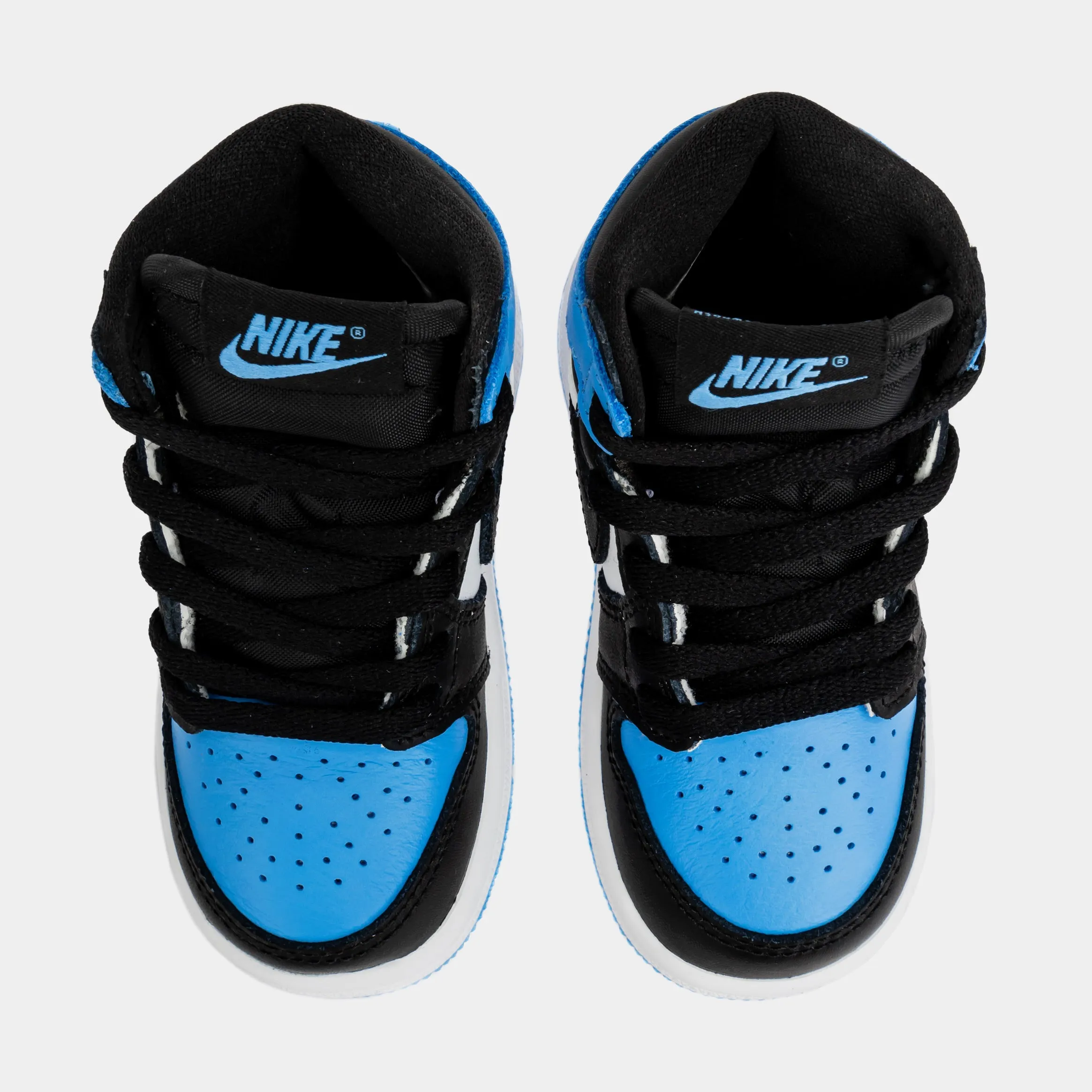 Air Jordan 1 Retro High OG University Blue Infant Toddler Lifestyle Shoes (Black/Blue)