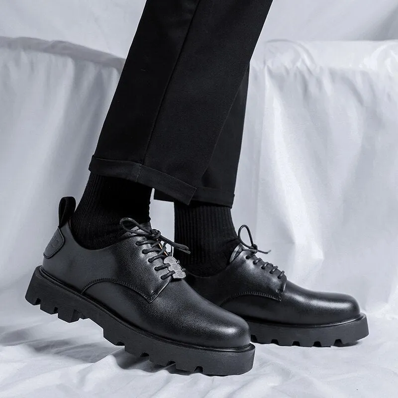 Amozae- Gangseo Metal Badge Lace-up Chunky Sole Shoes