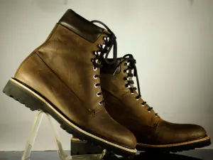 Ankle Brown Chukka Vintage Lace Up Leather Boots