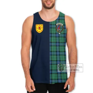 Armstrong Ancient Tartan Men's Tank Top Alba with Scottish Lion Royal Arm Half Style