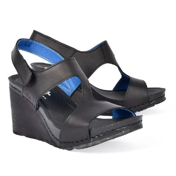 Art Women's Denia Wedge Sandals- Black