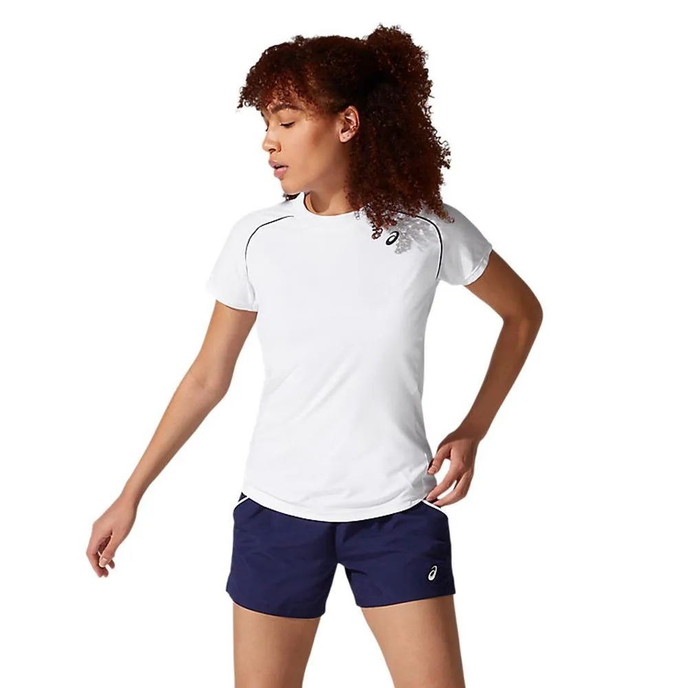 Asics Women's Short Sleeve Piping Tee - Brilliant White