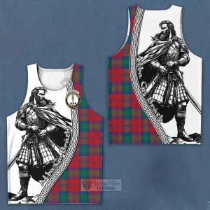 Auchinleck (Affleck) Tartan Clan Crest Men's Tank Top with Highlander Warrior Celtic Style