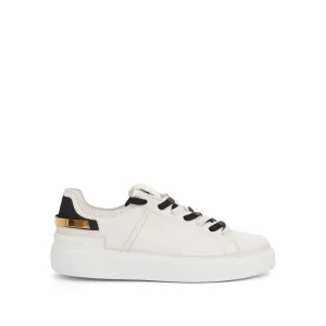 B-Court Calfskin & Rubberised Leather Sneaker in White