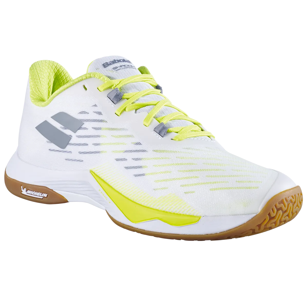 Babolat Men's Shadow Tour 5 Indoor Shoes White Lime