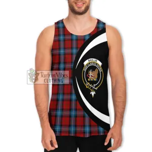 Baillie of Polkemmet Red Tartan Men's Tank Top with Family Crest Circle Style