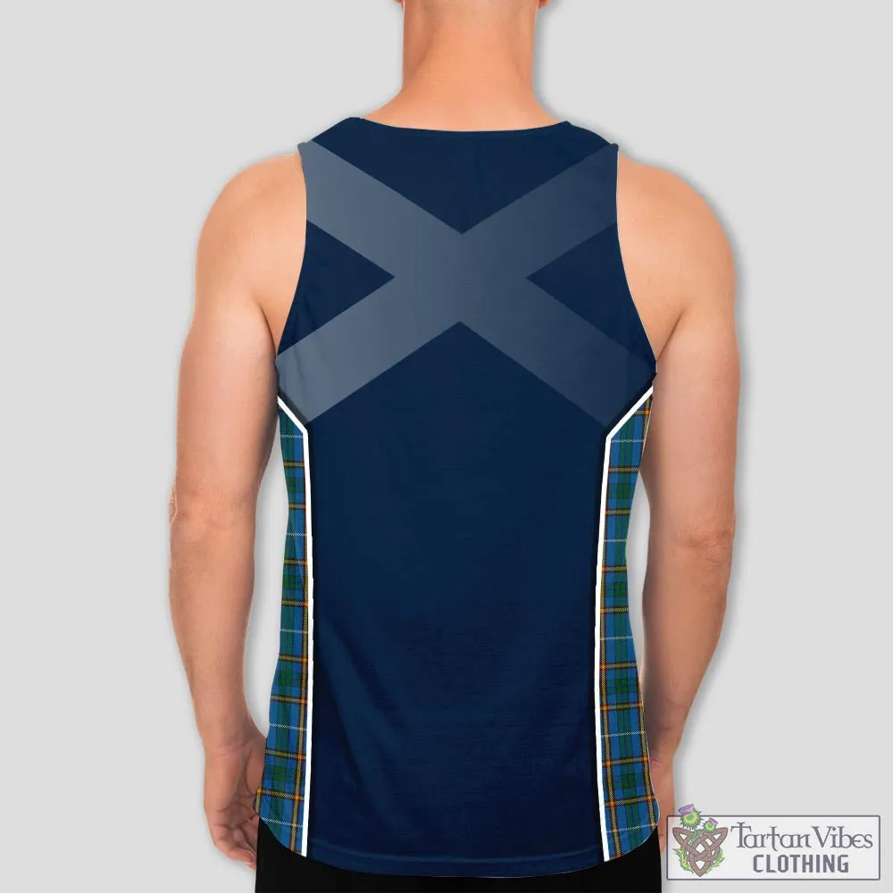 Bain Tartan Men's Tanks Top with Family Crest and Scottish Thistle Vibes Sport Style