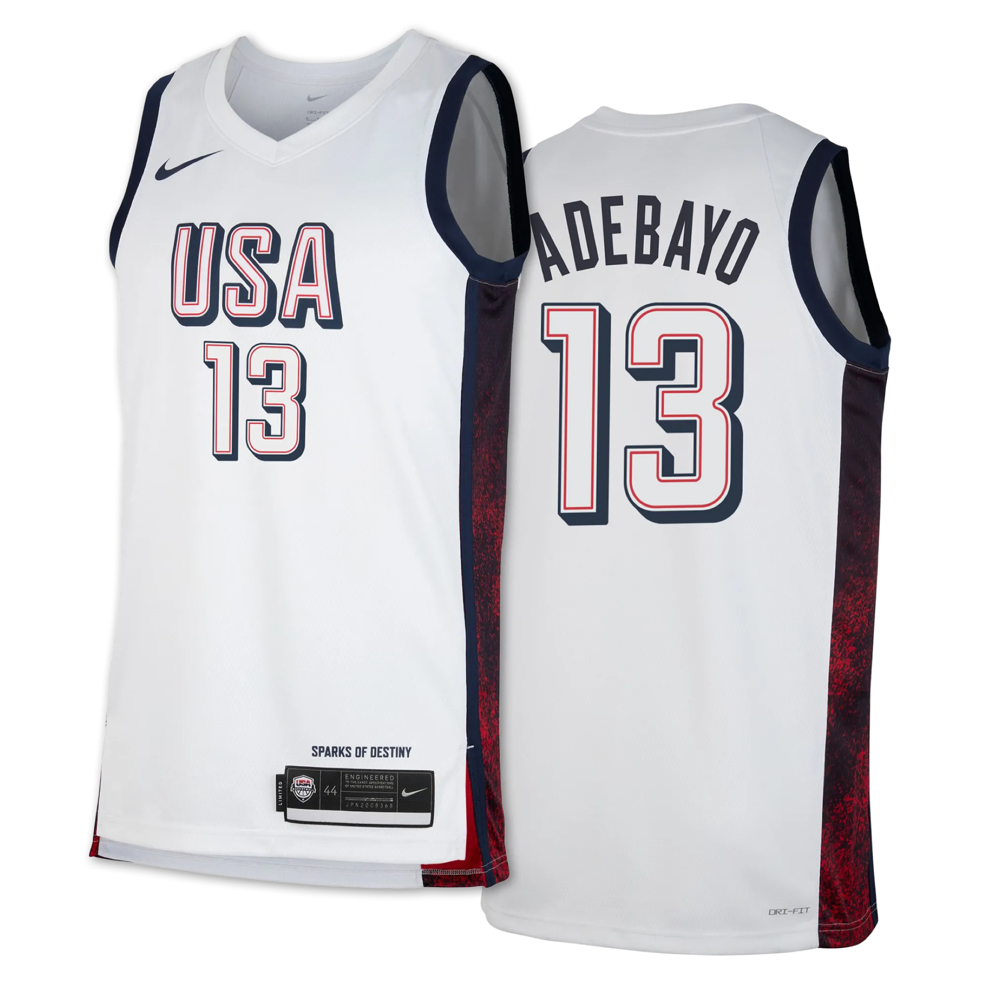 Bam Adebayo Nike 2024 USA Basketball White Swingman Jersey