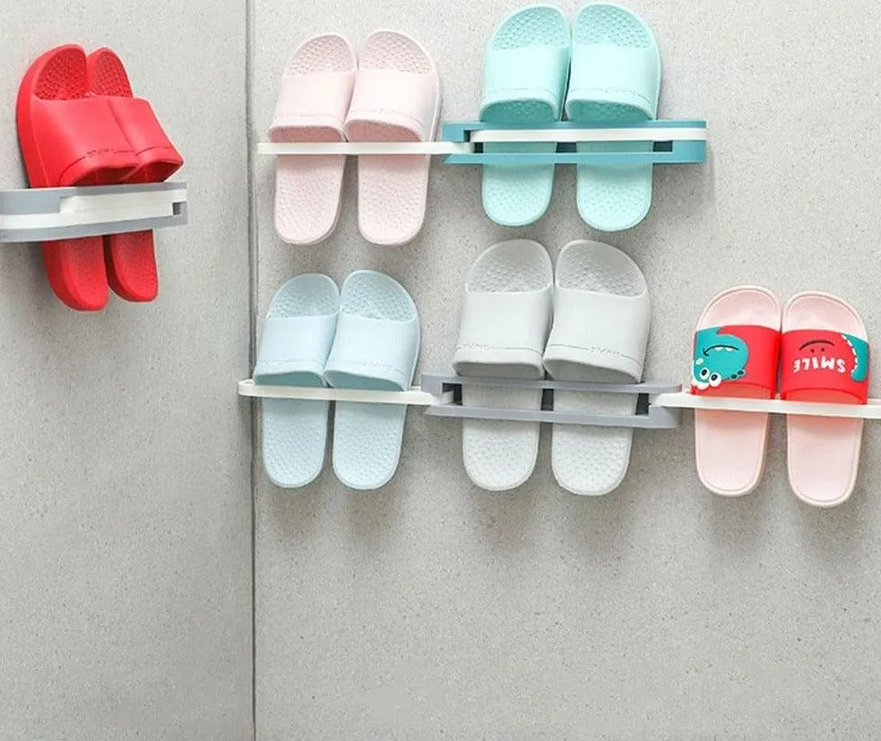 Bathroom slippers storage rack wall hanging