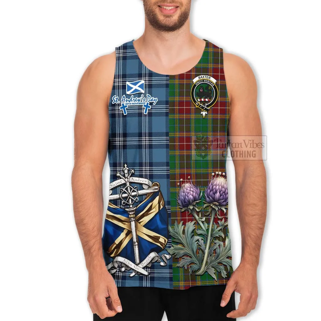 Baxter Tartan Men's Tank Top Happy St. Andrew's Day Half Tartan Style