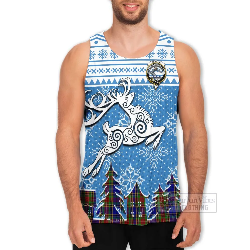 Beattie (Beatty) Clan Christmas Men's Tank Top Celtic Reindeer Style