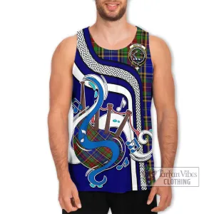 Beattie Tartan Men's Tank Top with Epic Bagpipe Style