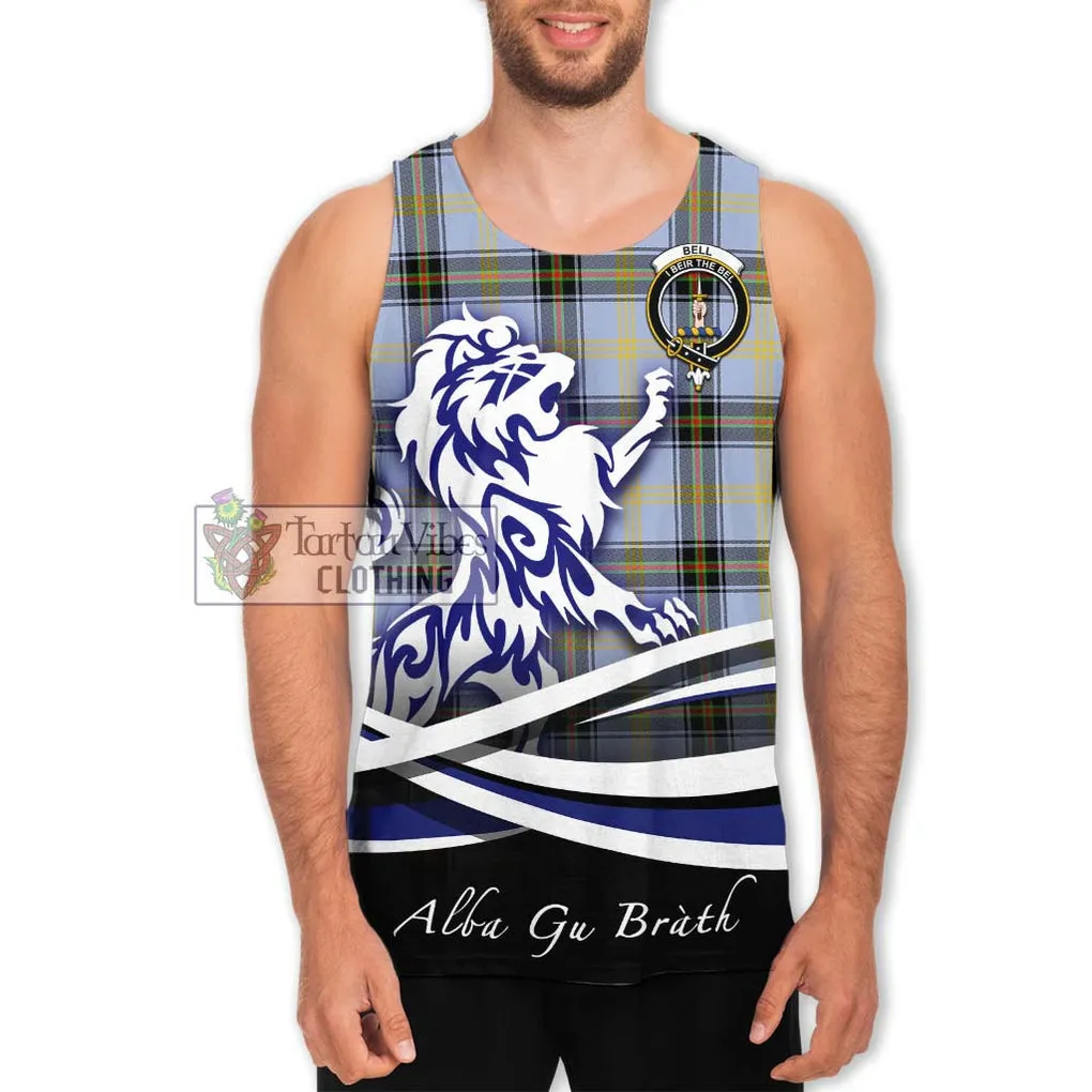 Bell of the Borders Tartan Men's Tank Top with Alba Gu Brath Regal Lion Emblem