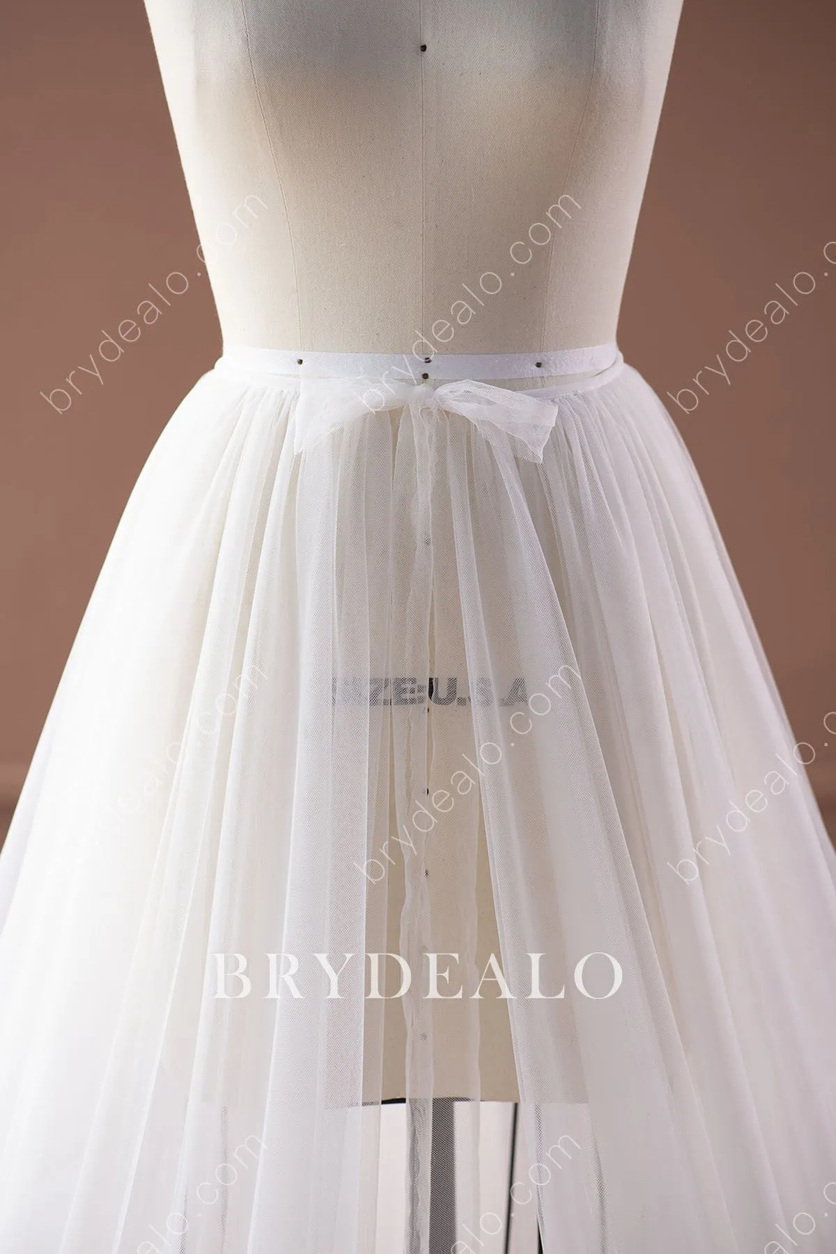 Best Simple Sheer Tulle Wedding Overskirt Online