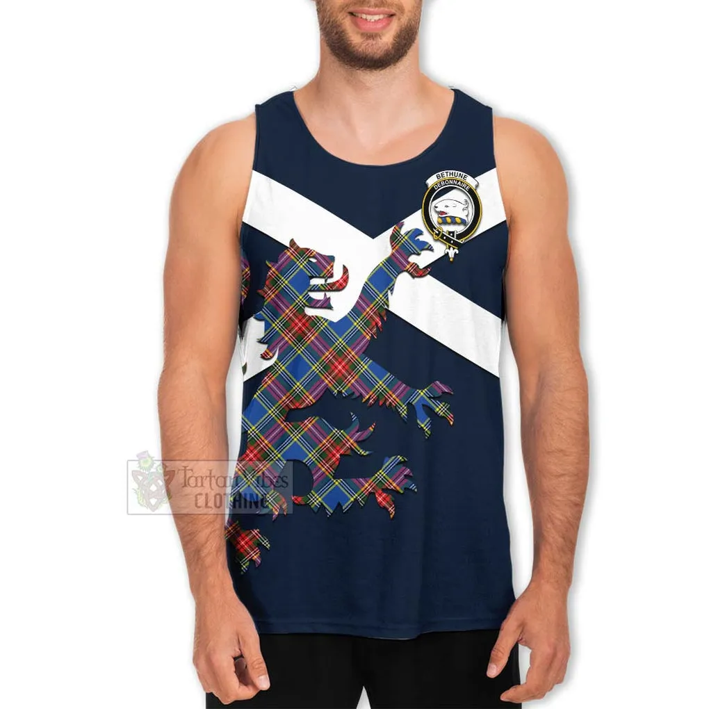 Bethune Tartan Lion Rampant Men's Tank Top  Proudly Display Your Heritage with Alba Gu Brath and Clan Name