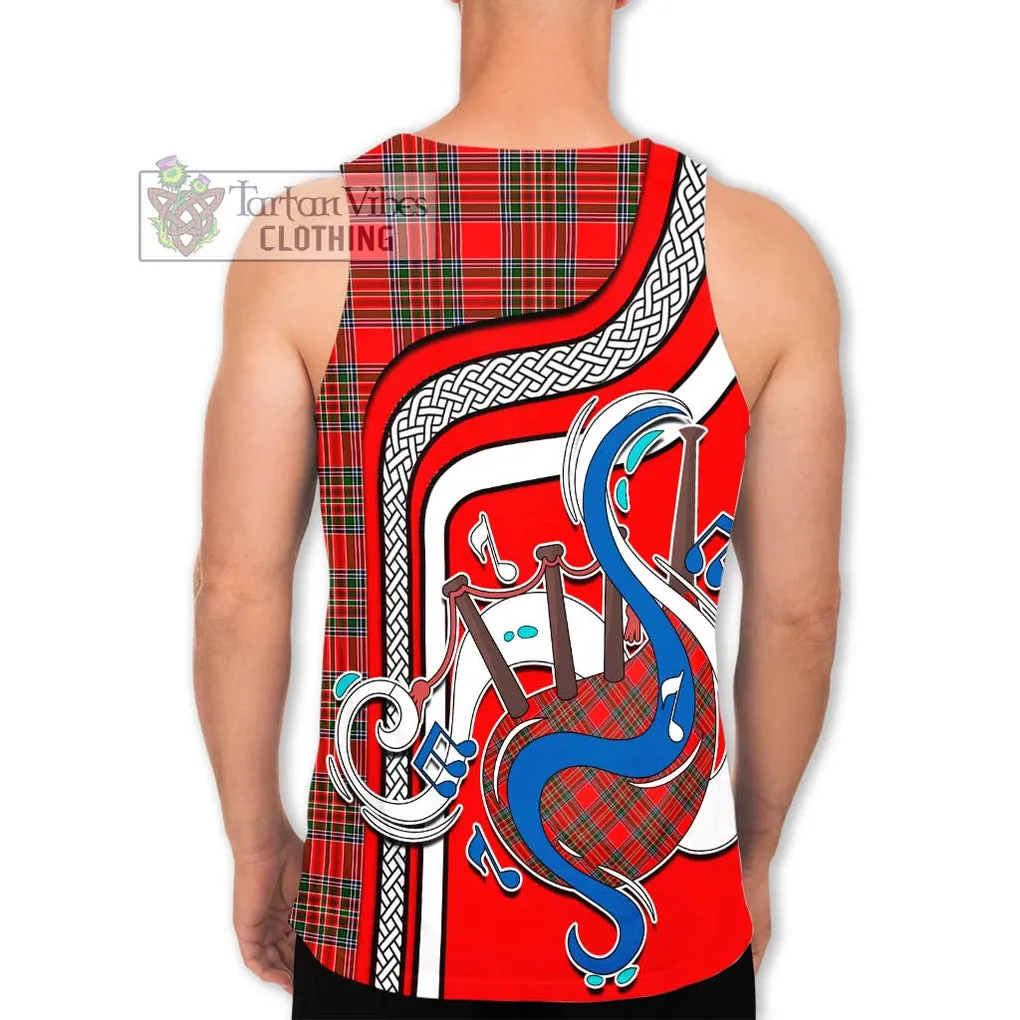 Binning Tartan Men's Tank Top with Epic Bagpipe Style