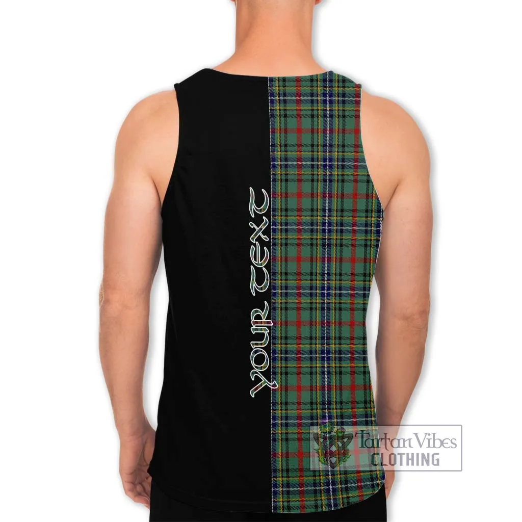 Bisset Tartan Men's Tank Top with Family Crest and Half Of Me Style