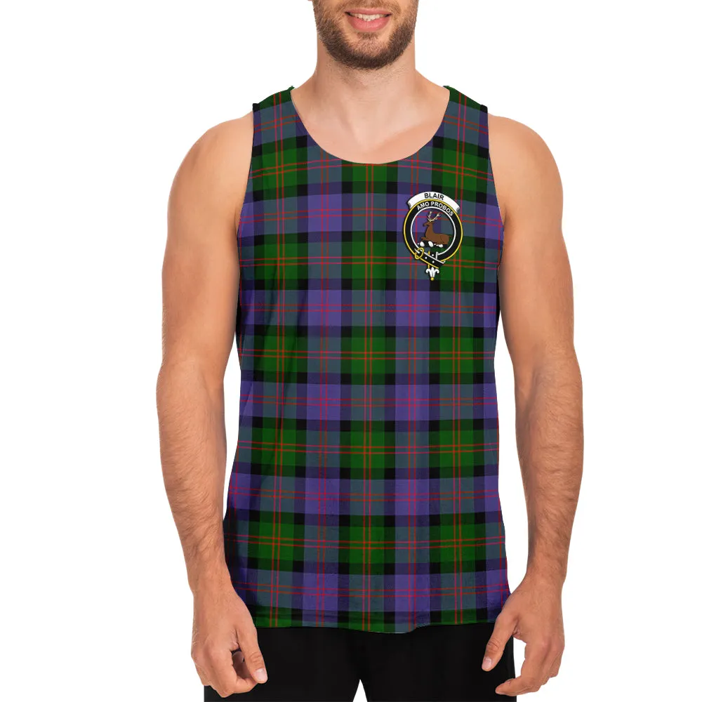 Blair Modern Tartan Mens Tank Top with Family Crest