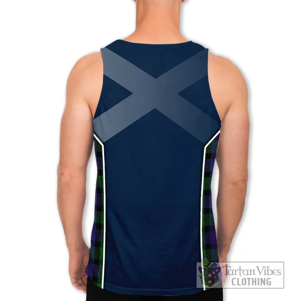 Blair Tartan Men's Tank Top with Family Crest and Lion Rampant Vibes Sport Style