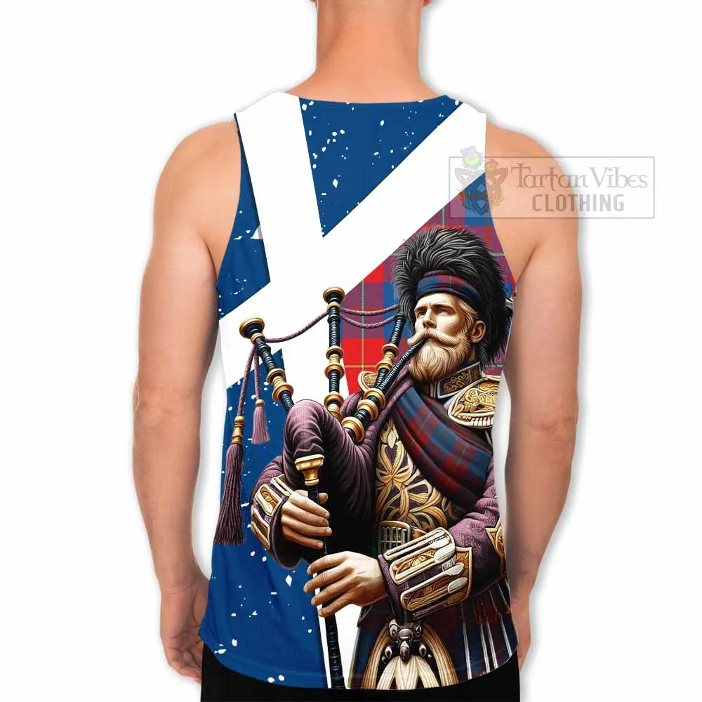 Blane Tartan Men's Tank Top with Family Crest Scottish Bagpiper Vibes