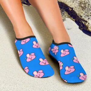 Blue & Pink Bunny Head Aqua Shoes