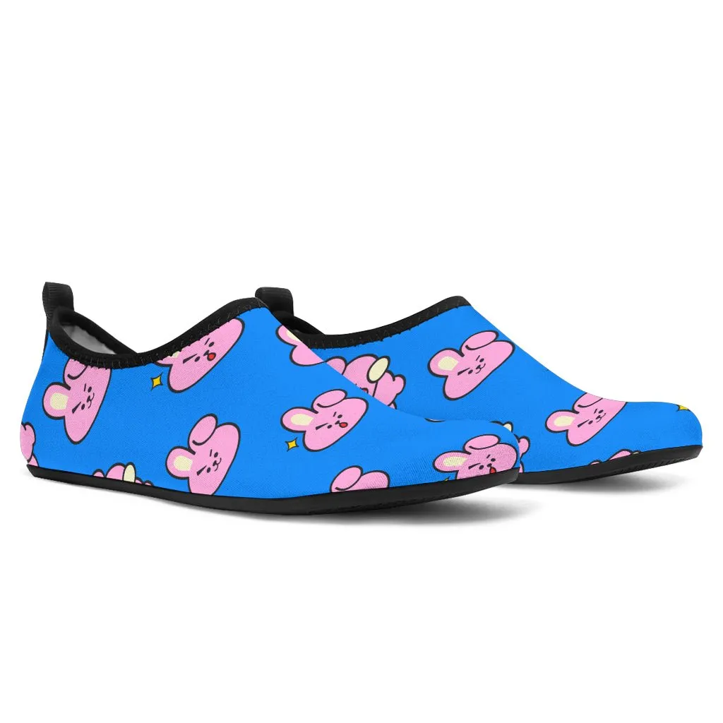 Blue & Pink Bunny Head Aqua Shoes