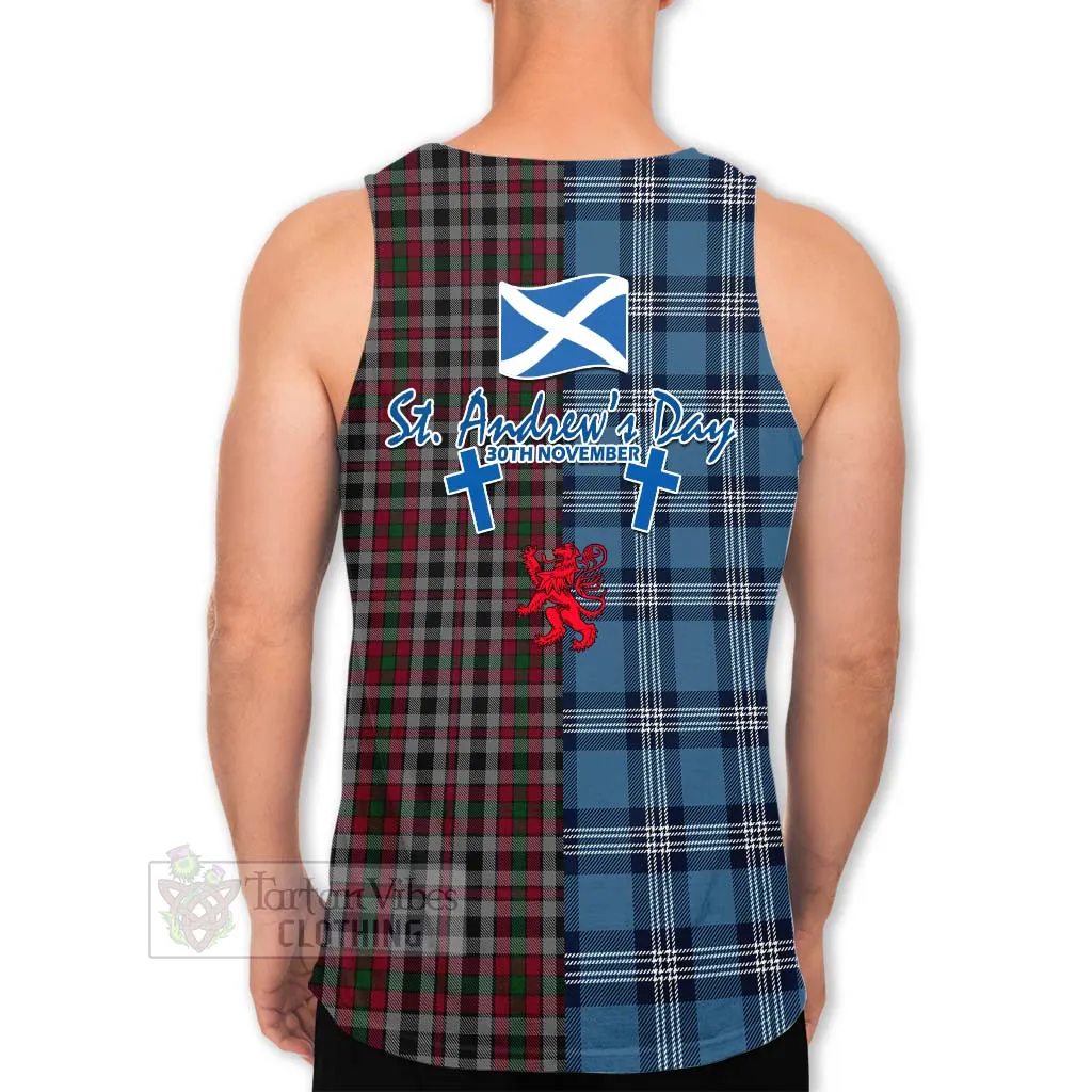 Borthwick Tartan Men's Tank Top Happy St. Andrew's Day Half Tartan Style