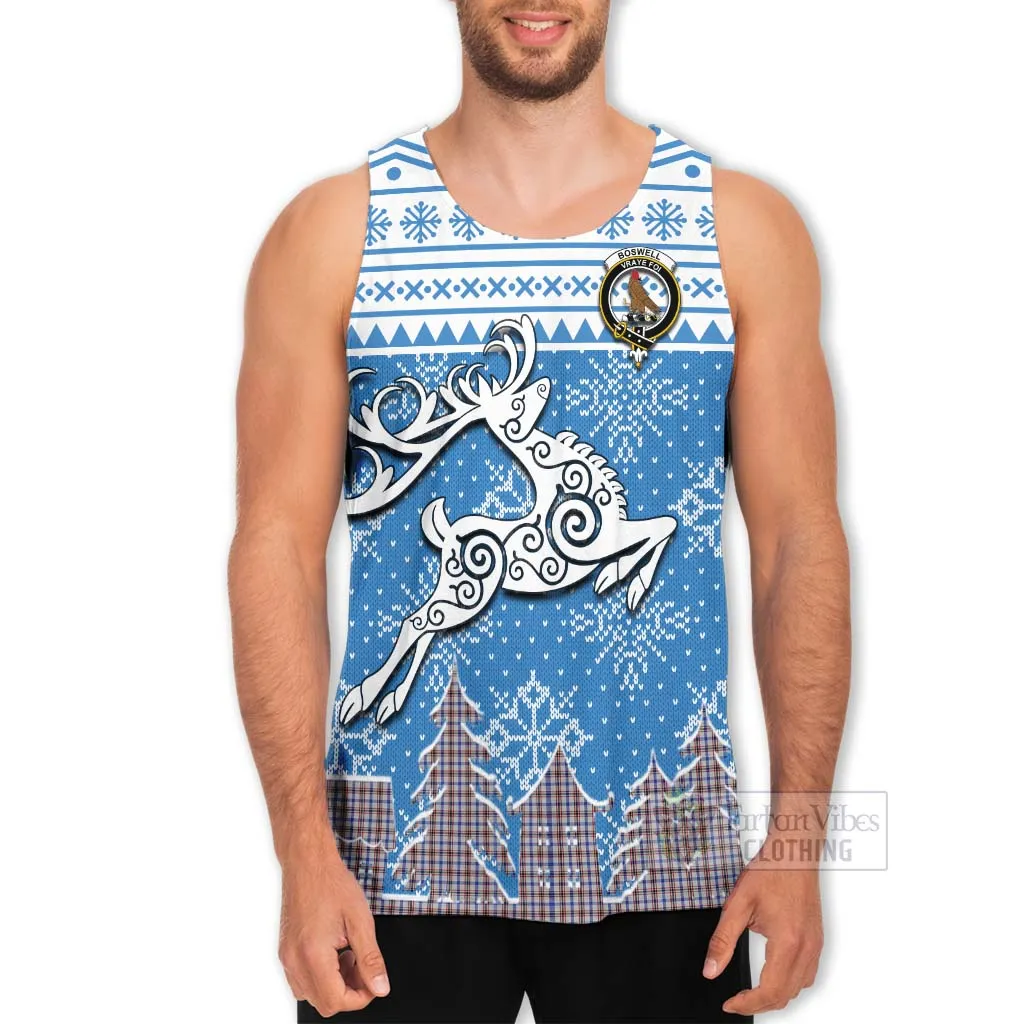 Boswell Clan Christmas Men's Tank Top Celtic Reindeer Style