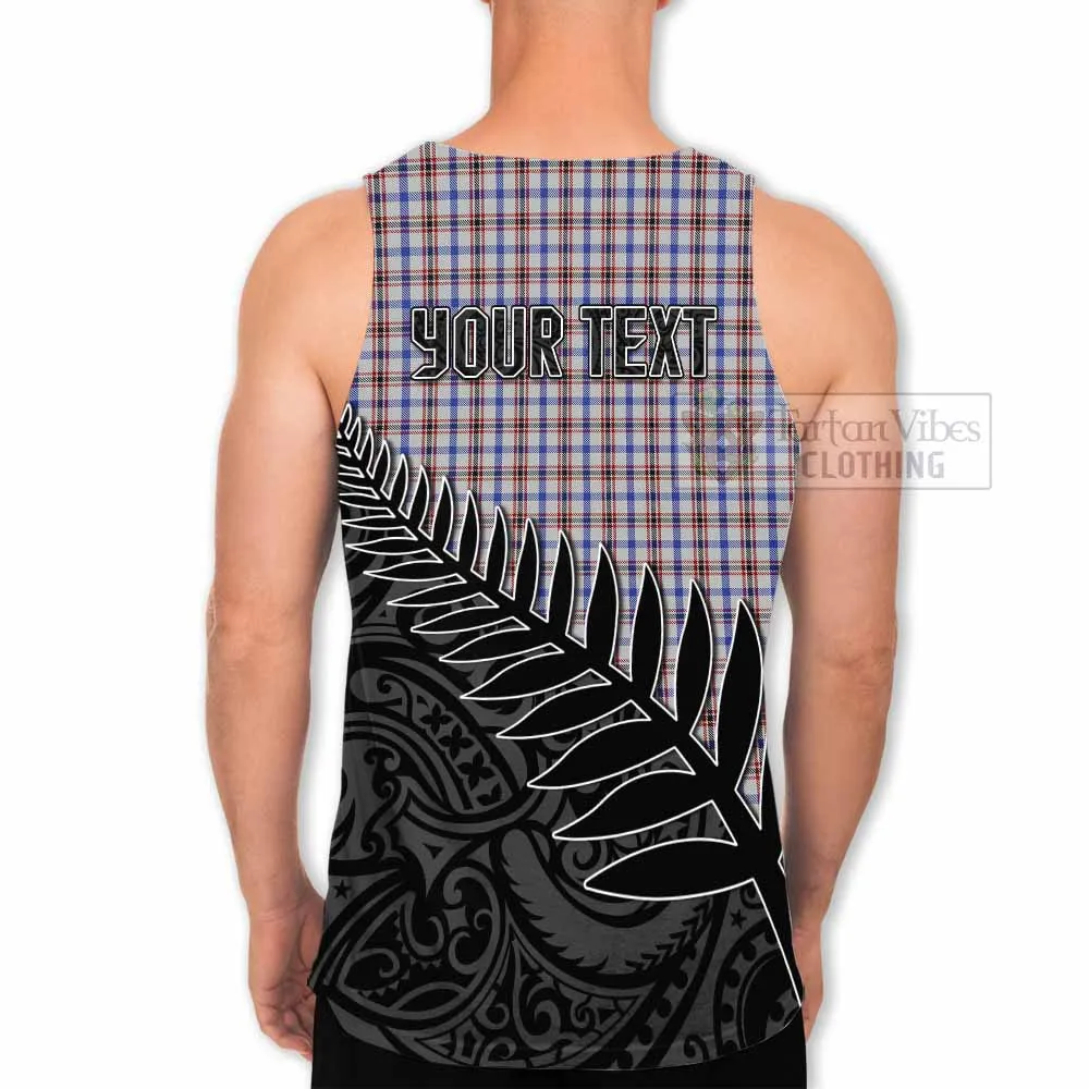 Boswell Crest Tartan Men's Tank Top with New Zealand Silver Fern Half Style