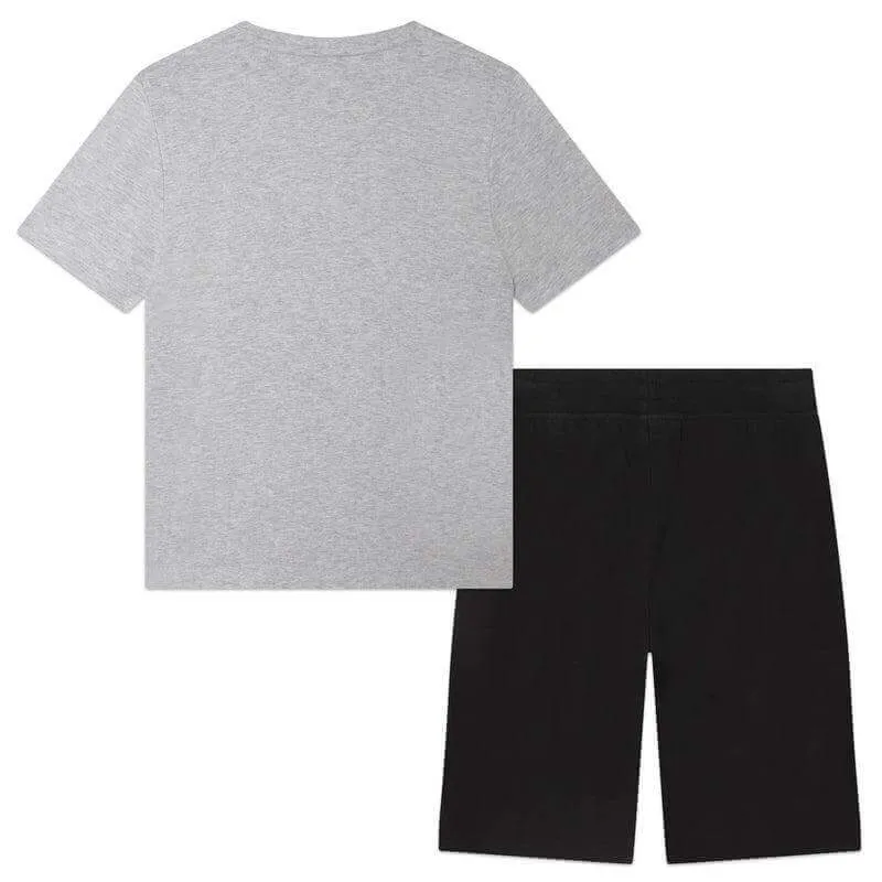 Boys Grey Tennis Court Logo Shorts & T-Shirt