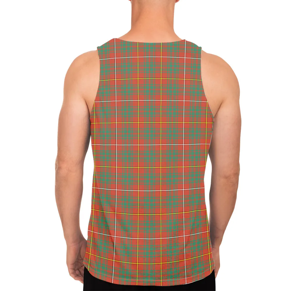 Bruce Ancient Tartan Mens Tank Top with Family Crest