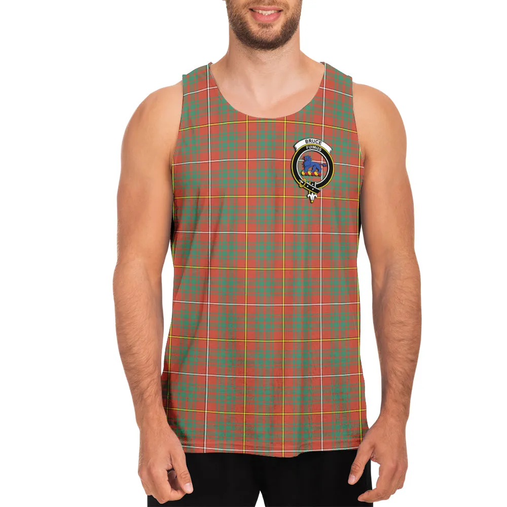 Bruce Ancient Tartan Mens Tank Top with Family Crest