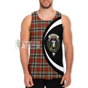 Buchanan Old Dress Tartan Men's Tank Top with Family Crest Circle Style