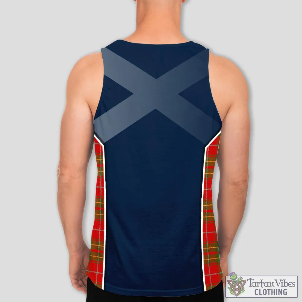 Burnett Tartan Men's Tanks Top with Family Crest and Scottish Thistle Vibes Sport Style