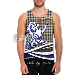 Burns Check Tartan Men's Tank Top with Alba Gu Brath Regal Lion Emblem