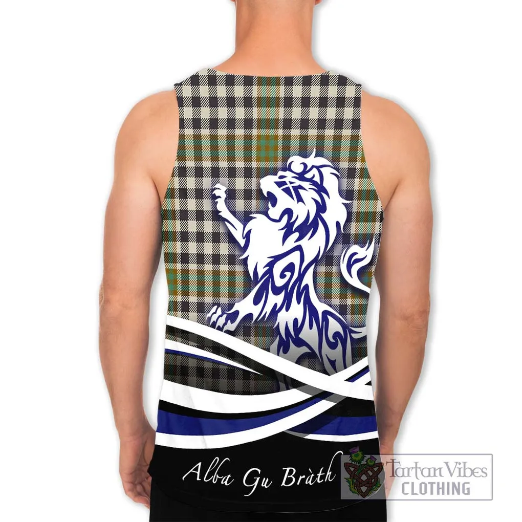 Burns Check Tartan Men's Tank Top with Alba Gu Brath Regal Lion Emblem