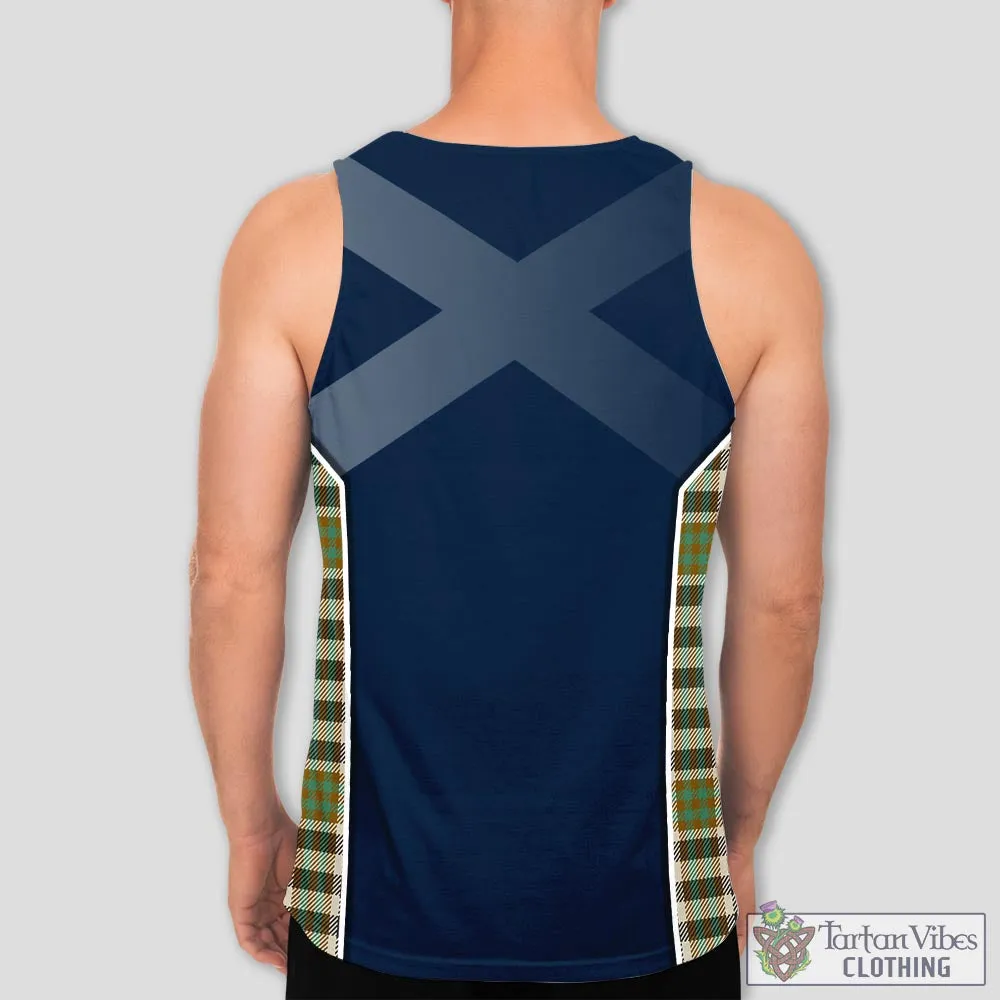 Burns Check Tartan Men's Tanks Top with Family Crest and Scottish Thistle Vibes Sport Style